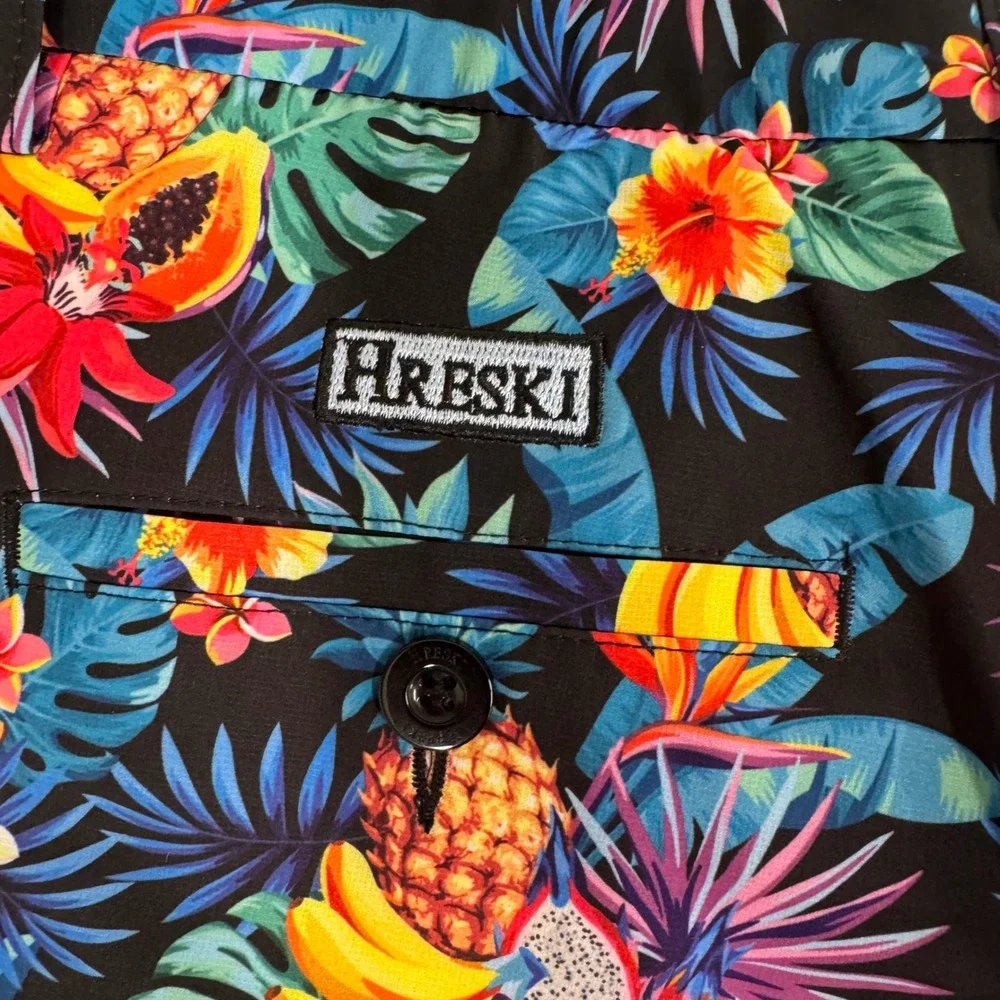 Hreski Tropical Fruit Shorts‎ Mens 34 Multicolor Excellent Golf Summer Pineapple